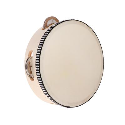 Wooden Musical Tambourine Beat Instrument Hand Drum Educational Toys 6inch
