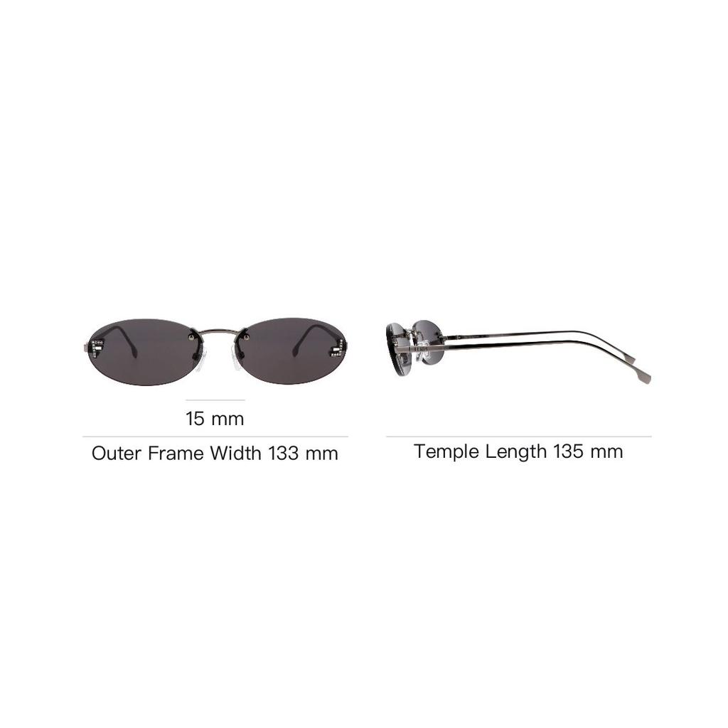 Fendi Logo Oval Sunglasses Women sunglasses Silver FE4075US12A