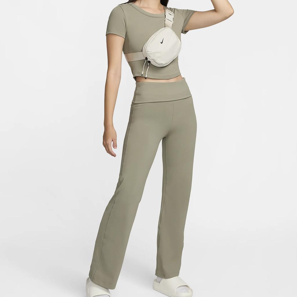 Nike High Waist Elastic Soft Moisture Wicking Comfortable Quick Dry Casual Pants Women bottoms Light-Army-Green FV7849-320