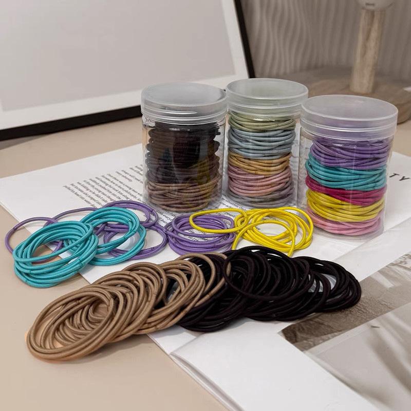 Women Korean Minimalist Thin Hair Ties, No Crease Elastic Rubber Bands Elegant Daily Hair Accessories For Girls New Arrival