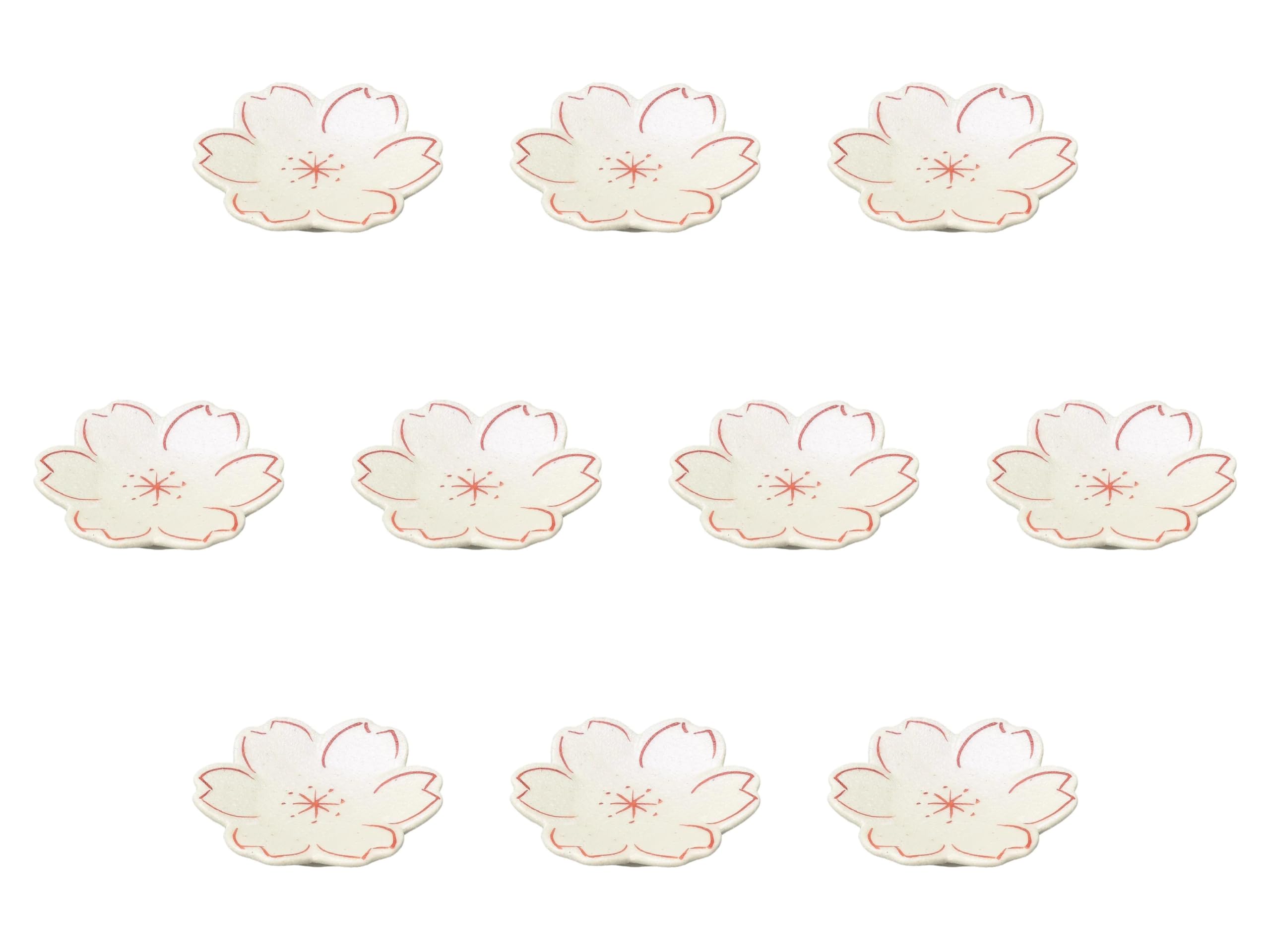 

Набор из 10 маленьких тарелок Saiko Akae Sakura x Набор деликатесов Setomonohonpo [6.1 1.2 см]