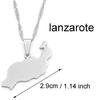 Spanien Kanarische Inseln Teneriffa/Gran Canaria/Fuerteventura/La Palma/Lanzarote Kartenanhänger Halsketten Damen Mädchen Schmuck #120121
