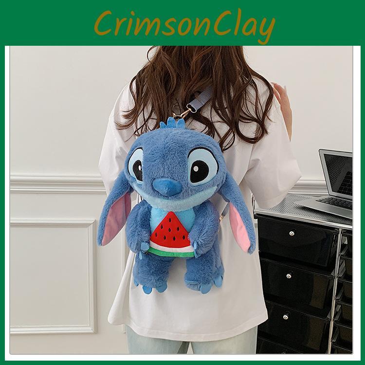 Soft Girls Cartoon Plush Backpack With Zipper Closure For Travel Casual