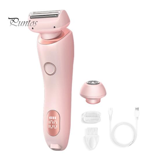 

2-в-1 женская электробритва USB перезаряжаемая водонепроницаемая портативная дорожная бритва для лица, тела, зоны бикини, рук, ног, эпилятор, триммер розовый