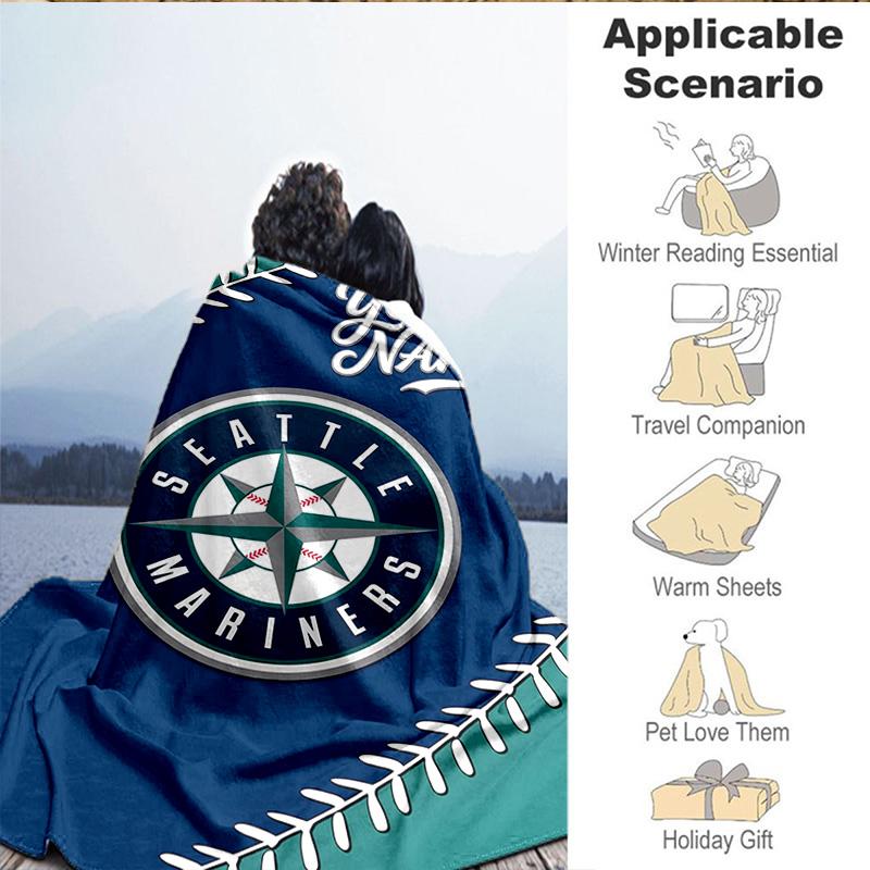 1PC Custom Name Blanket Seattle Logo Flannel blankets Patterns Throw Blanket All-Season Soft Gift for Couch, Bed, Camping, Birthday gifts