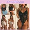 Lussuriosa Lingerie Sexy da Donna Babydoll Teddy con Scollo a V Spalline Regolabili e Design in Pizzo