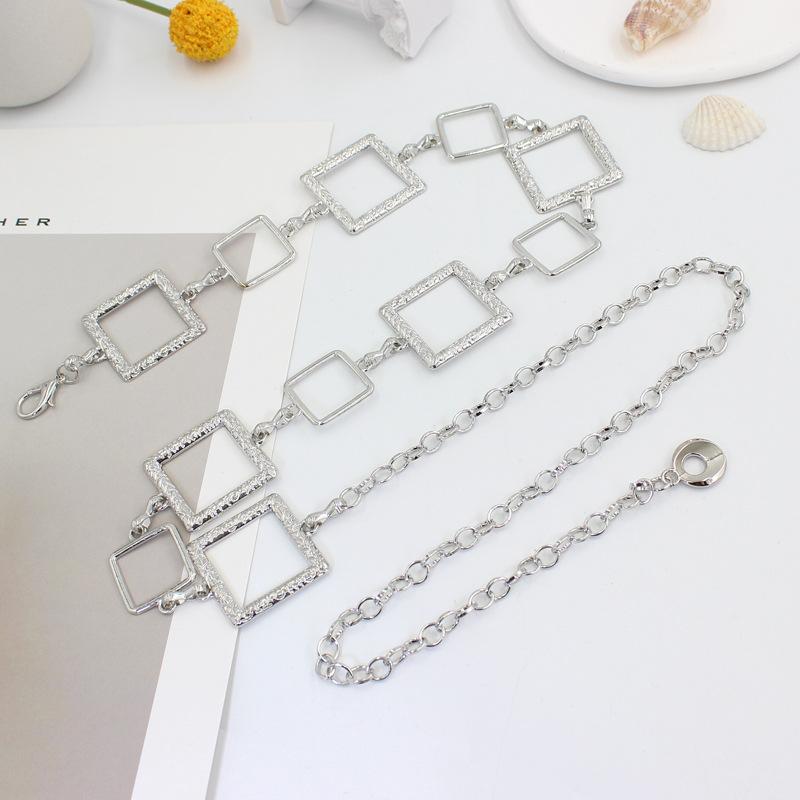 Square Belt Women'S Dress Shirt Suit Decoration Waist Hook Metal Waist Chain Women