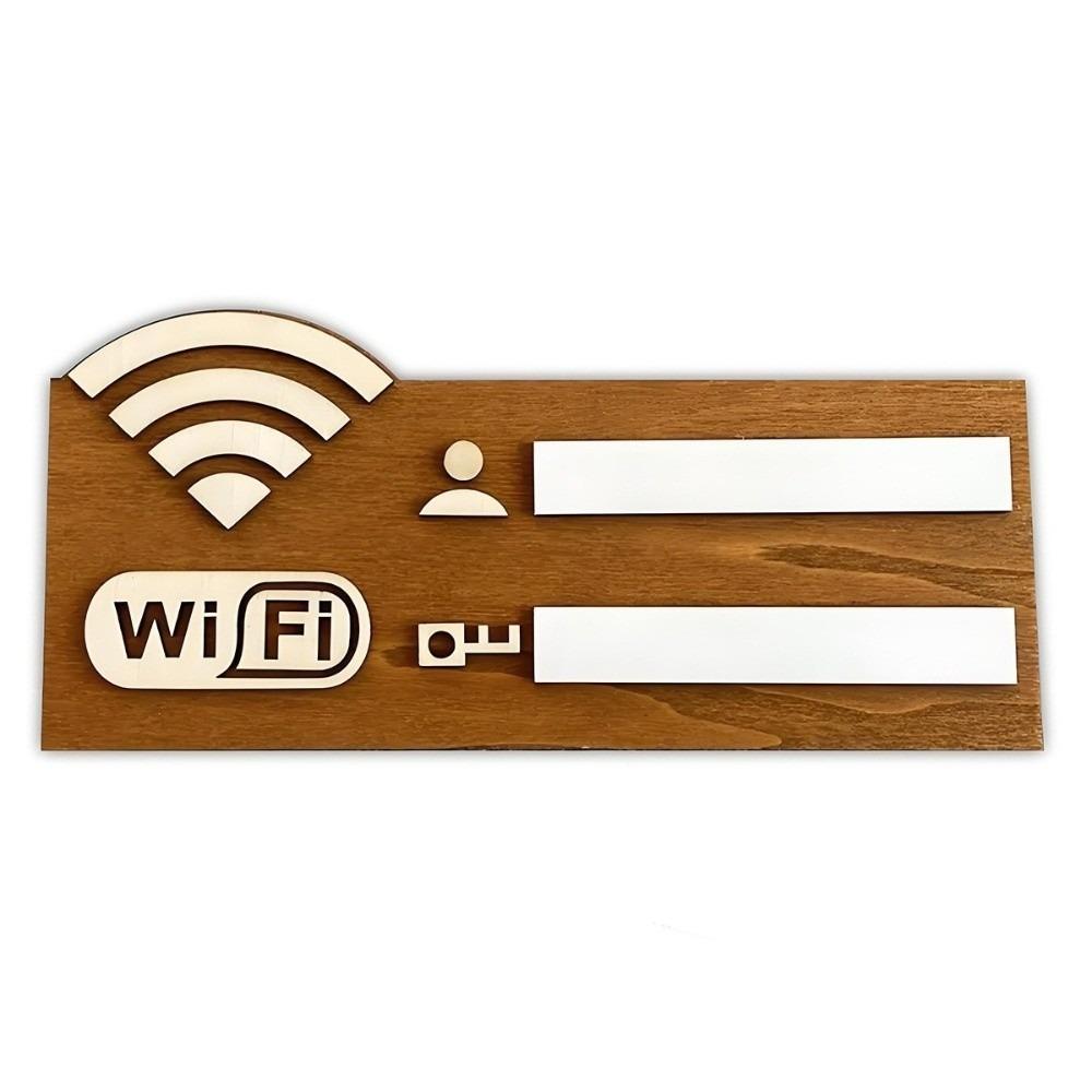 Wooden WiFi Password Sign Wall Mounted Handwriting WiFi Wall Stickers Multi-Purpose Use Rewritable WiFi Indicator Home Decor