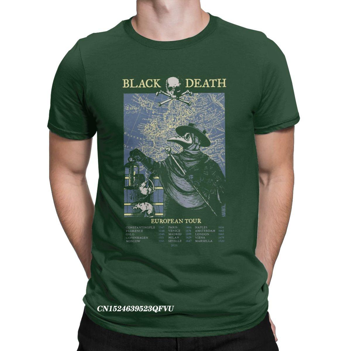 

Футболки Plague Doctor для мужчин, европейский тур Black Death, потрясающие хлопковые футболки с круглым воротом, топы Harajuku, футболки с принтом, одежда XXXL