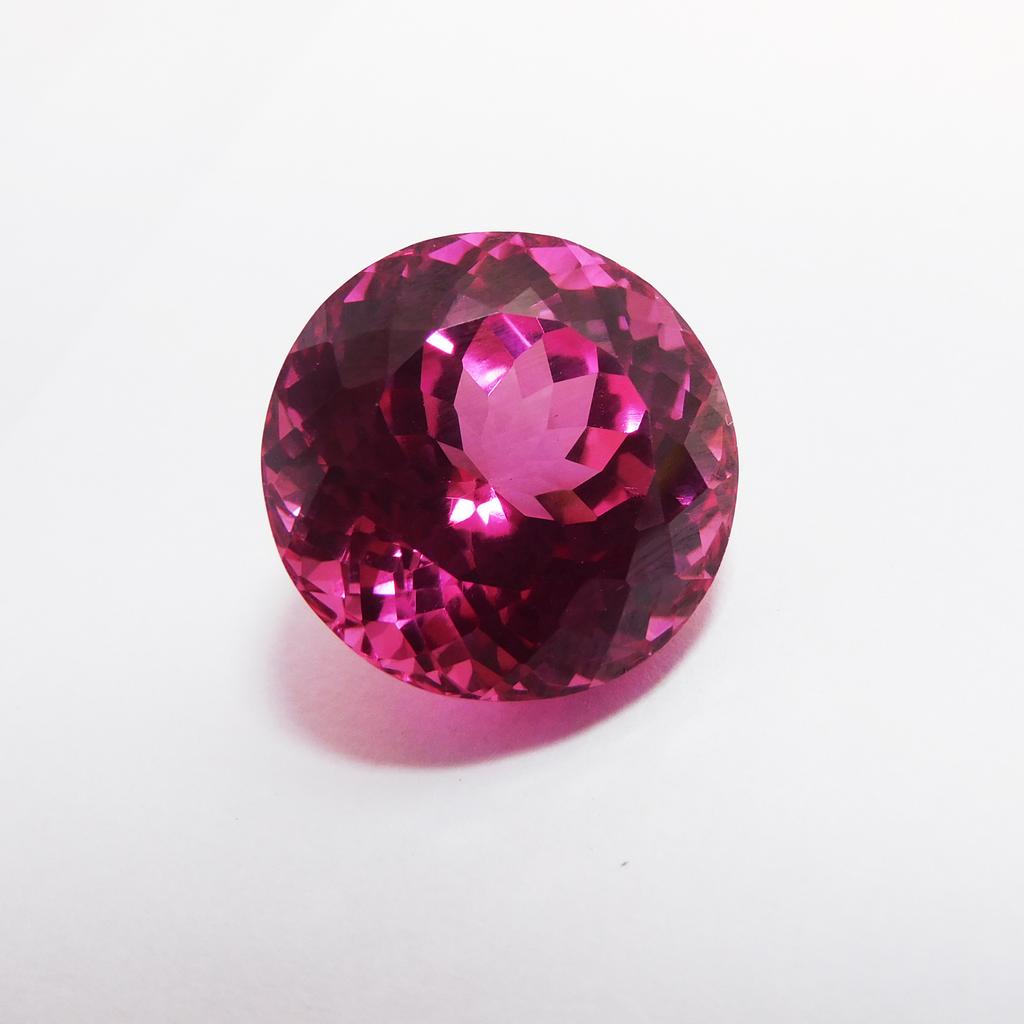 Natural Pink Tourmaline Loose Gemstone 23.3ct Round Enhanced October Birthstone for Gem Collections