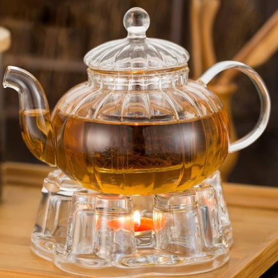 Nature Park Heat-Resistant Glass Teapot with Strainer for Herbal Tea, Fruit Tea, Flower Tea, and Black Tea, Perfect for Commercial Use, Restaurants,