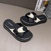 Wind Sandals One-Word Casual Roman Sandals Slippers Women'S Summer Wear Versatile Thick Soles