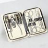 11pcs Manicure Set Simple Black and Gold Stainless Steel Tools Portable Leather Case Ideal Gift for Professionals