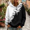 Women's Floral Print Long Sleeve Hoodie with Pocket and Casual Pullover Sweatshirt