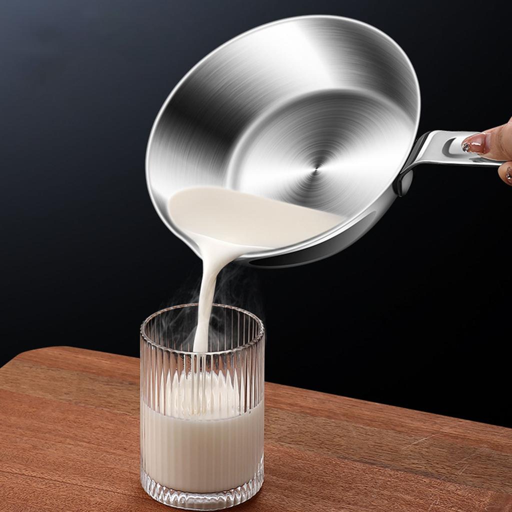 Space Saving Small Stainless Steel Skillets For Butter Melting Miniature Saucepan with Spout Ergonomic Handle Cookware