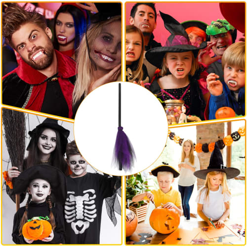 LALAFINA Halloween Witch Broom Costume for Kids, Party Props, Wizard Props, Dress Up, Masquerade Show, Lightweight (Random Color)