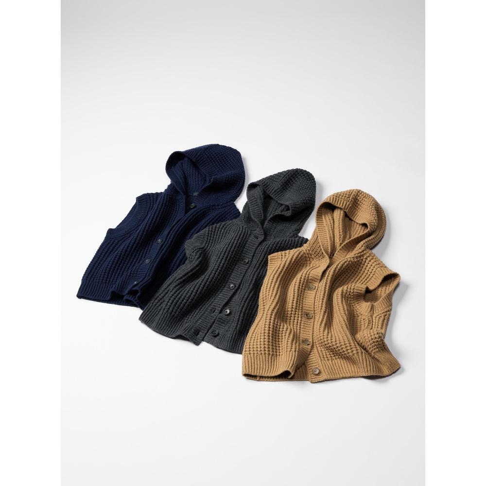 Uniqlo Waffle Knit Hooded Vest
