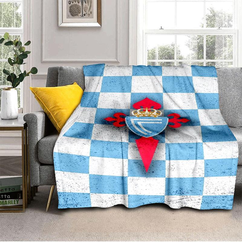 Celta Vigo Wappen Design Decke Outdoor Flanelldecke für Camping, Wandern, Gartenpartys, Picknick-Zubehör, Geschenk für Familie und Freunde