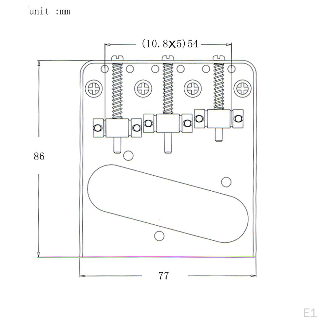 3 Saddles Bridge with Pickup Hole for Electric Guitar