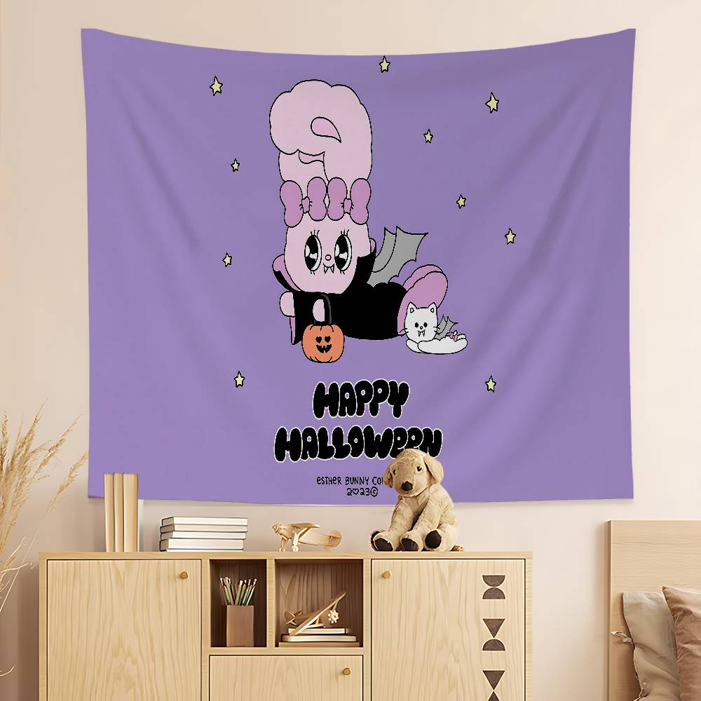EEsthers Bunnys Cartoon Printed Large Wall Tapestry Art Science Fiction Room Home Decor Decor Blanket