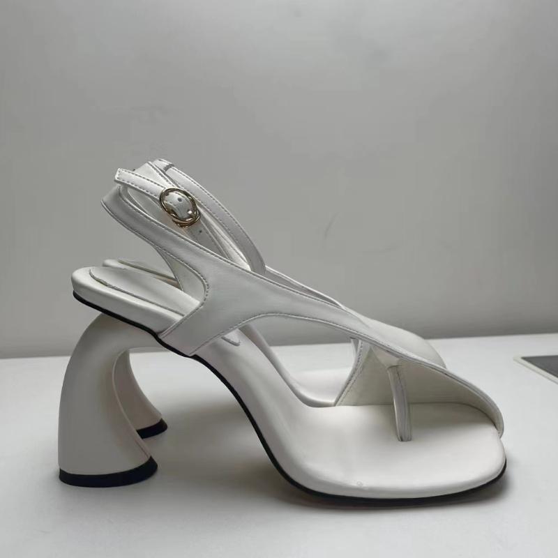 Fashion New Cross Strap Irregular Heel Roman Sandals European American runway style sexy side air split toe high heel women's shoes 43