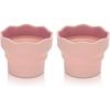 2Pcs Collapsible Paint Brush Washer, Brush Holder Cleaner Painting Water Cup Portable Silicone Washing Bucket for Watercolor Oil Painting(Pink)