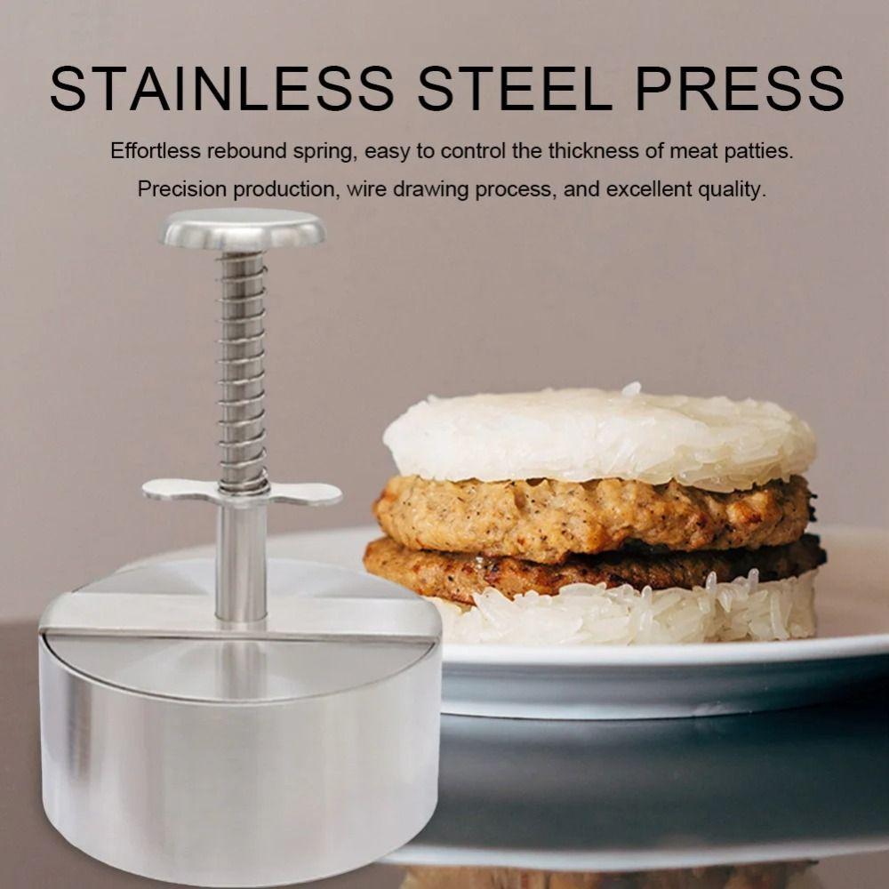 Non-Stick Hamburger Press Mold Stainless Steel Rice Ball Mold Thickness Burger Patty Maker  BBQ