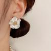 Camellia Shape Flower Earrings Creative Women's Elegant Earrings  Jewelry Accessories