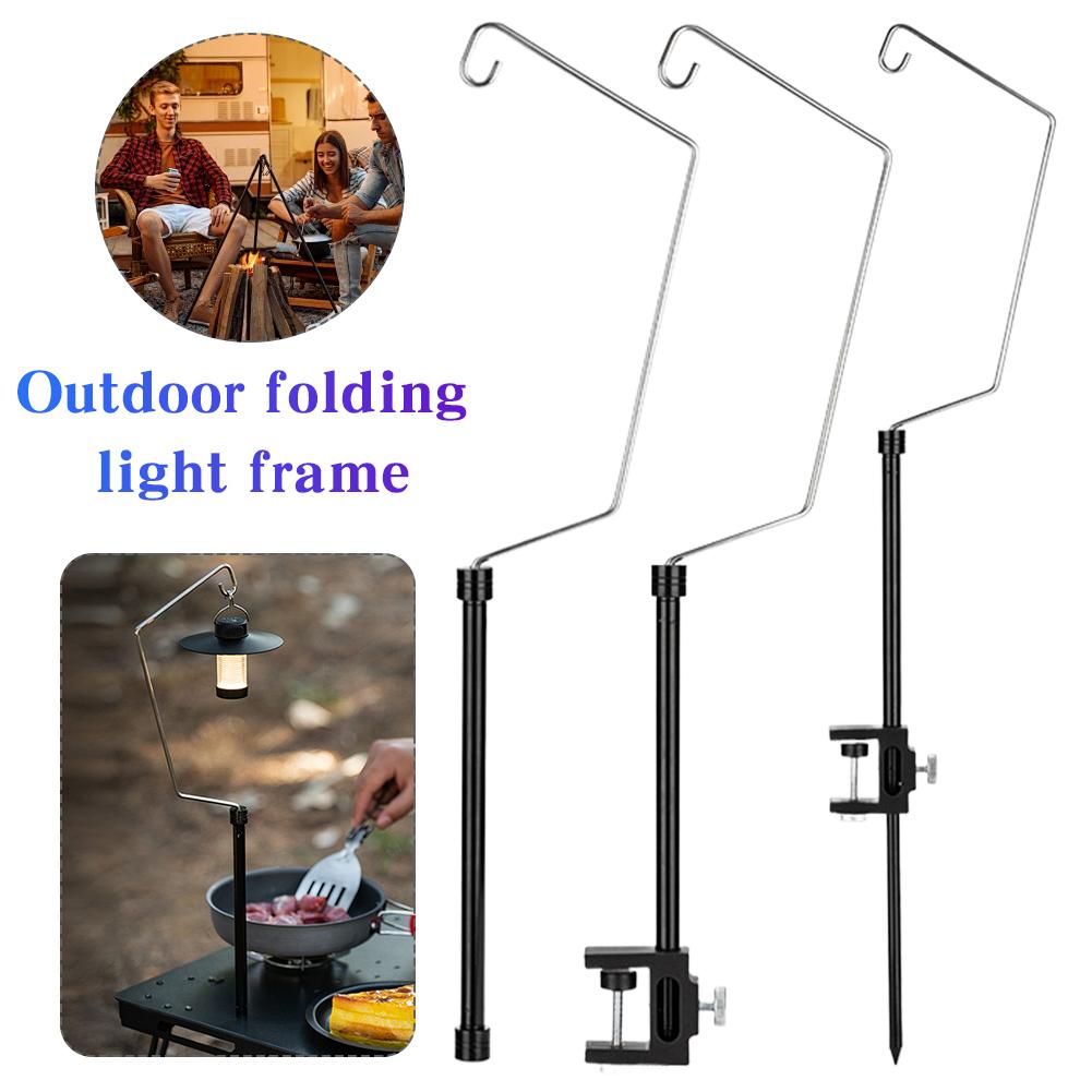 IGT Table Lantern Stand Aluminum Alloy Camping Light Holder Multifunctional IGT Table Lantern Hanger for Picnic Hiking Fishing