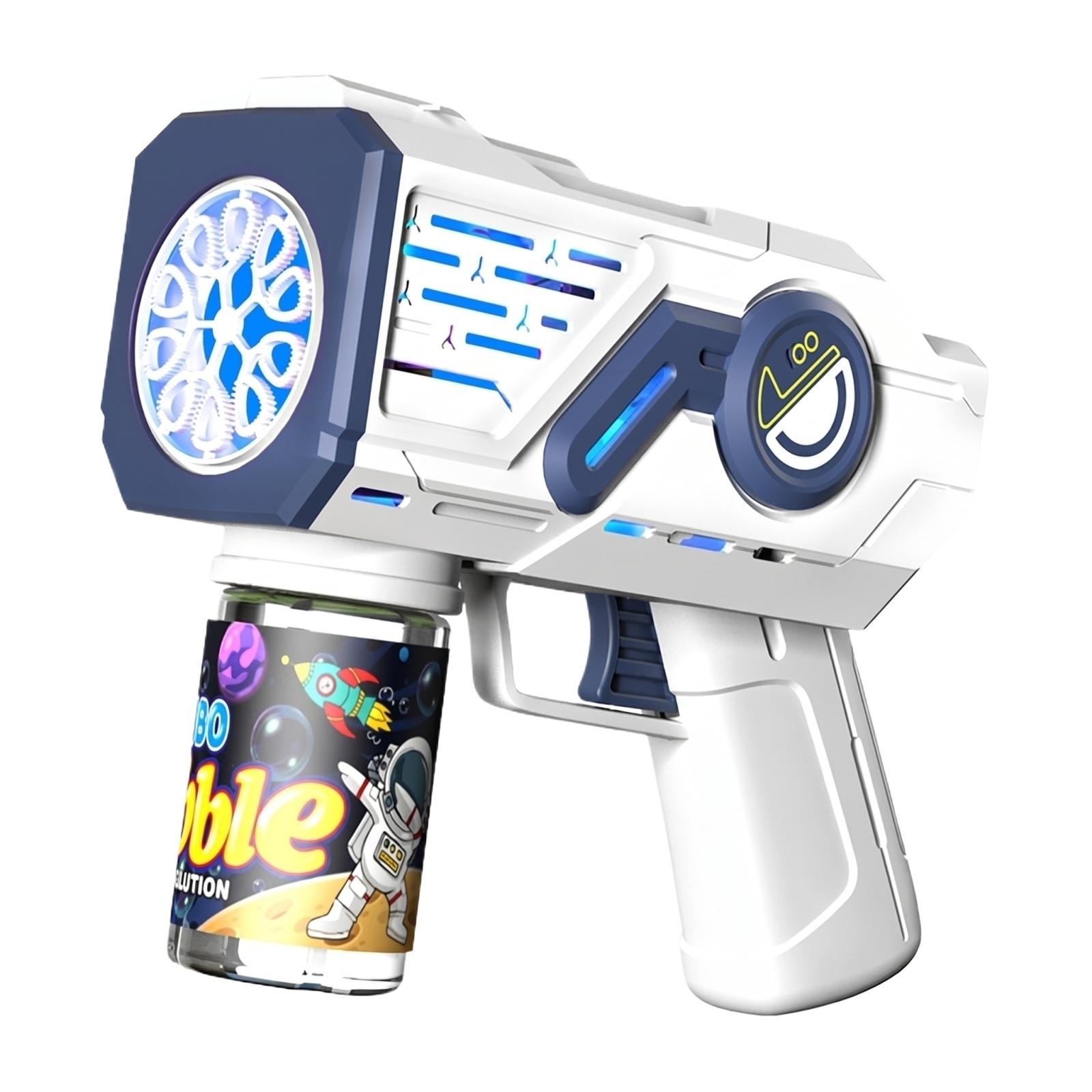 Space Astronaut Bubble Gun Toy with 50ml Bubble Solution Automatic Bubble Blower for Kids Outdoor Play and Parties One Size синий