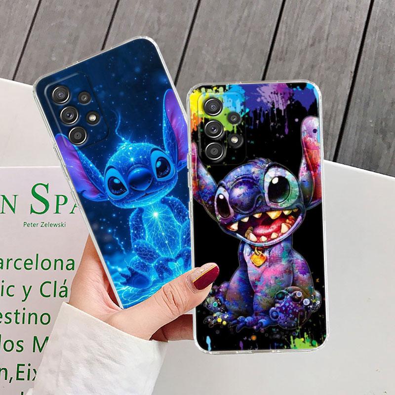 Clear Case For Samsung Galaxy A57 A37 A56 A36 Cases A55 A54 A35 A26 A07 A17 A16 A06 A34 A15 Soft Shockproof Cover Disney Stitch