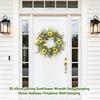 3D 45cm Spring Sunflower  Wreath Door Hanging Home Hallway Fireplace Wall Hanging