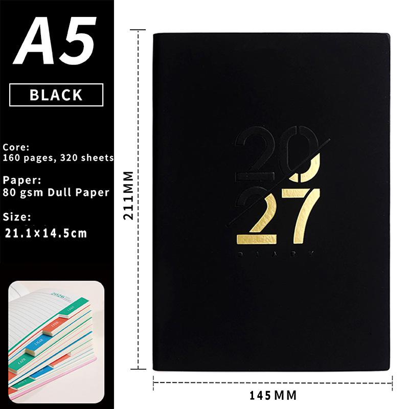 2026 Angled A5 Daily Planner & Calendar - English Schedule and Efficiency Guide