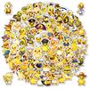 100 Pieces Little Yellow Duck Stickers Cartoon Little Yellow Duck Doodle Creative Cute Suitcase Skateboard Bicycle Waterproof Stickers