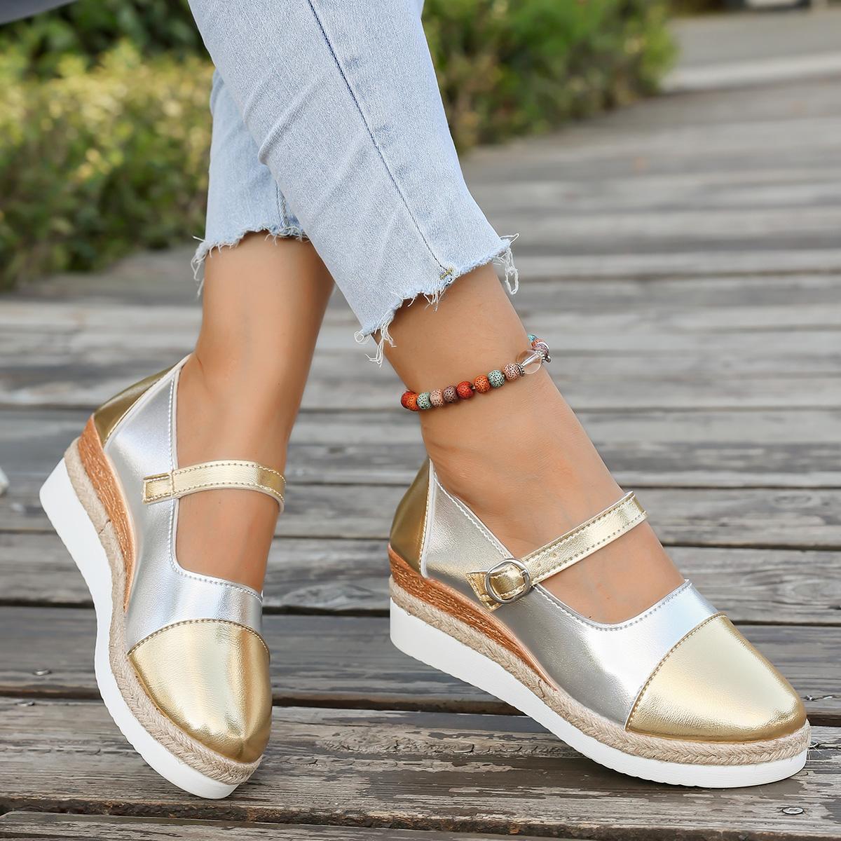 

Spring and Autumn New Round Toe Wedge Heel Comfortable Casual Single Shoes Fashionable and Sexy Plus Size High Heels for Women 36