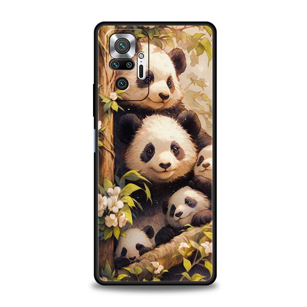 Baby Panda Phone Case Cover for Redmi 14C 10C Note 15 14 13 12 10 11 K40 Pro Plus 5G Shockproof Soft TPU Shell Fundas Capas Bag