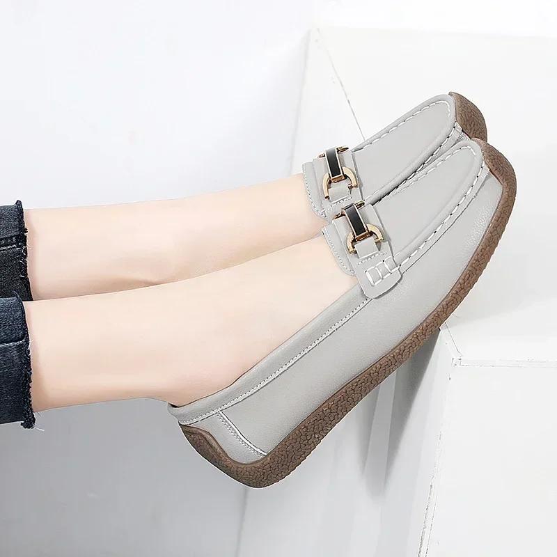 New Spring Summer Women Flats Leather Moccasins Woman Casual Shoes Slip-on Loafers Female Boat Shoes Chaussure Femme Mujer