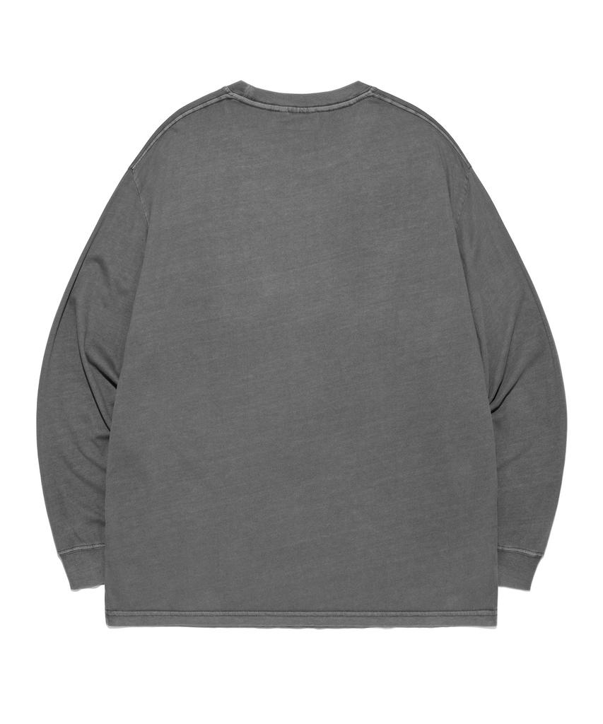 LEE Big Twitch Logo Dyed Long Sleeve T-Shirt Pigment Charcoal