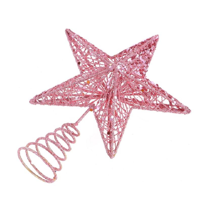 Christmas Pentagon Top Star Tree Topper Exquisite Star Xmas Tree Fake Tree Small Christmas Star Topper Christmas Decorations 7