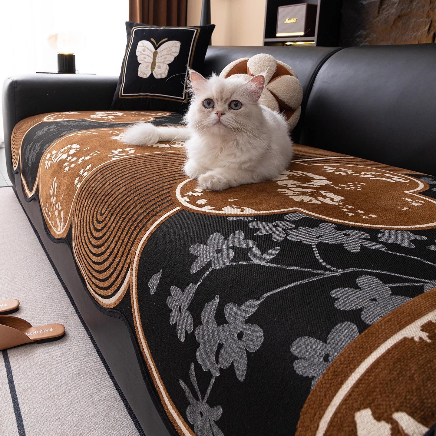 

Special-shaped sofa cushion is universal in all seasons 2025 new high-end fixed non-slip leather sofa non-slip seat cushion cover cloth towel 90*70cm