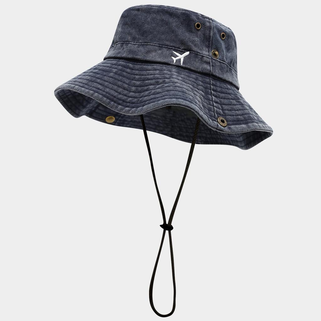 Vintage Hong Kong Style Wash Cotton Fisherman Hat With Sun Protection For Casual Outdoor Activities