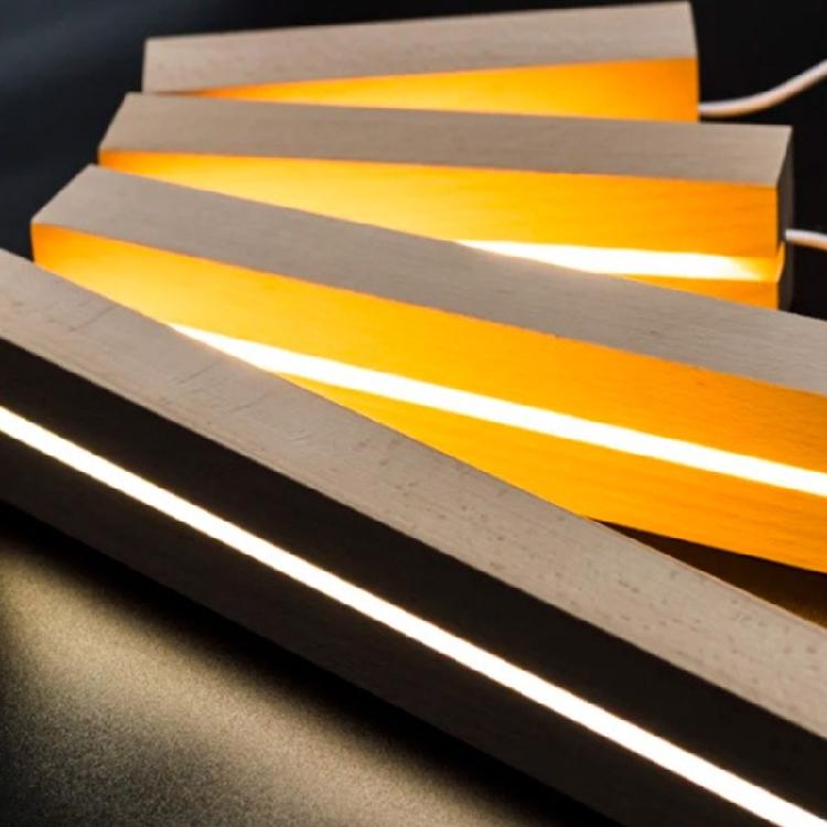 Wooden Led Display Base Stand Crystal Glass Light Base Stand for Resin-Arts