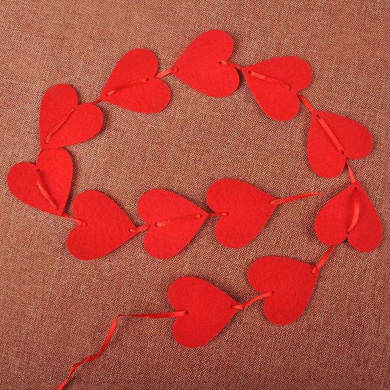 16 Hearts With Rope Romantic Wedding Decoration Marriage Room Layout DIY Garland Creative Love Curtain Wedding Supplies
