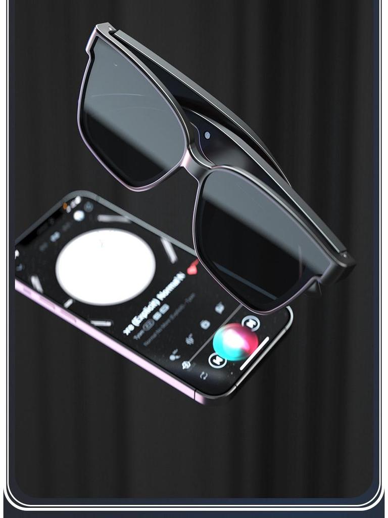 AI-Powered Bluetooth Glasses with Wireless Headphones for Real-Time Translation In 100+ Languages, Music Streaming, and Call Functions