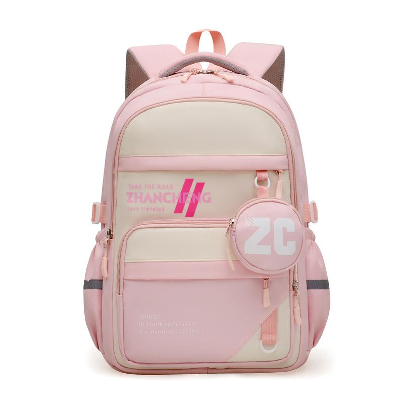 Schoolbag schoolbag female large-capacity primary and secondary school student backpack lightweight burden reduction high-value backpack Korea