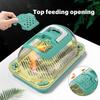 Lizards Box Container with Feeding Port Detachable Bottom Base and Handle Spacious Reptiles Keeper Enclosure