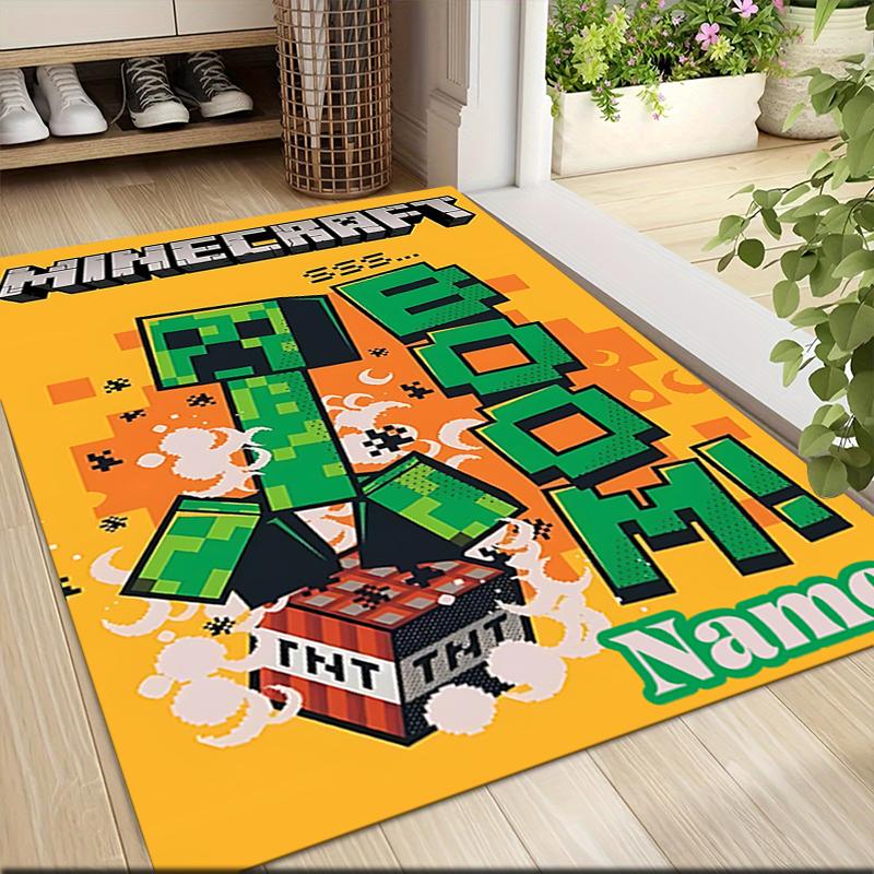 Custom Name Minecraft Adventure Quest Carpet Rug Customizable Soft Washable Anti-Slip Home Living Room Sofa Mats Personalized Rug. 0909408
