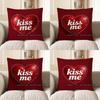 2D Sparkling Heart Kiss Me Digital Print Pillow Pattern Cushion Cover Suitable For Sofa Bedroom Car Pillow Cover
