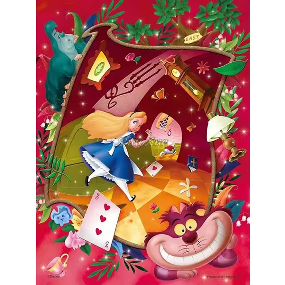 

5D Diamond Painting Alice In Wonderland Full Diamond Embroidery Cartoon DIY Rhinestone Pictures Cross Stitch Kits Crafts Home Decor Round 20x30cm