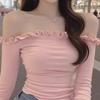 Pure Desire Hot Pink One-Shoulder Slim Long Sleeve Top - Petite Early Autumn Style for Girls
